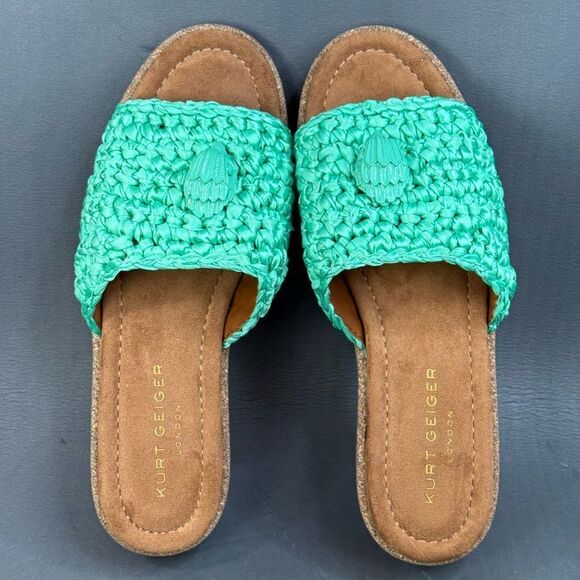 Women’s Kurt Geiger London Eagle Crochet Cork Slide Sandals shoes size 9.5 (40) - Picture 6 of 8